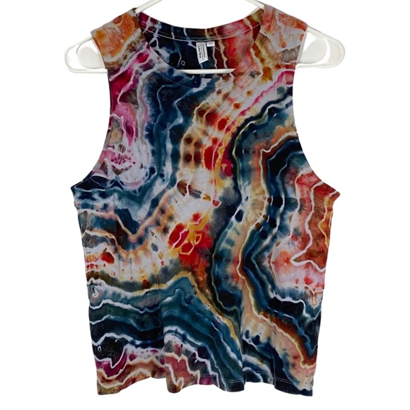 & Other Stories Tops - & Other Stories Geode Tie Dye Tank Top Women Size XS High Neck Handmade Upcycled